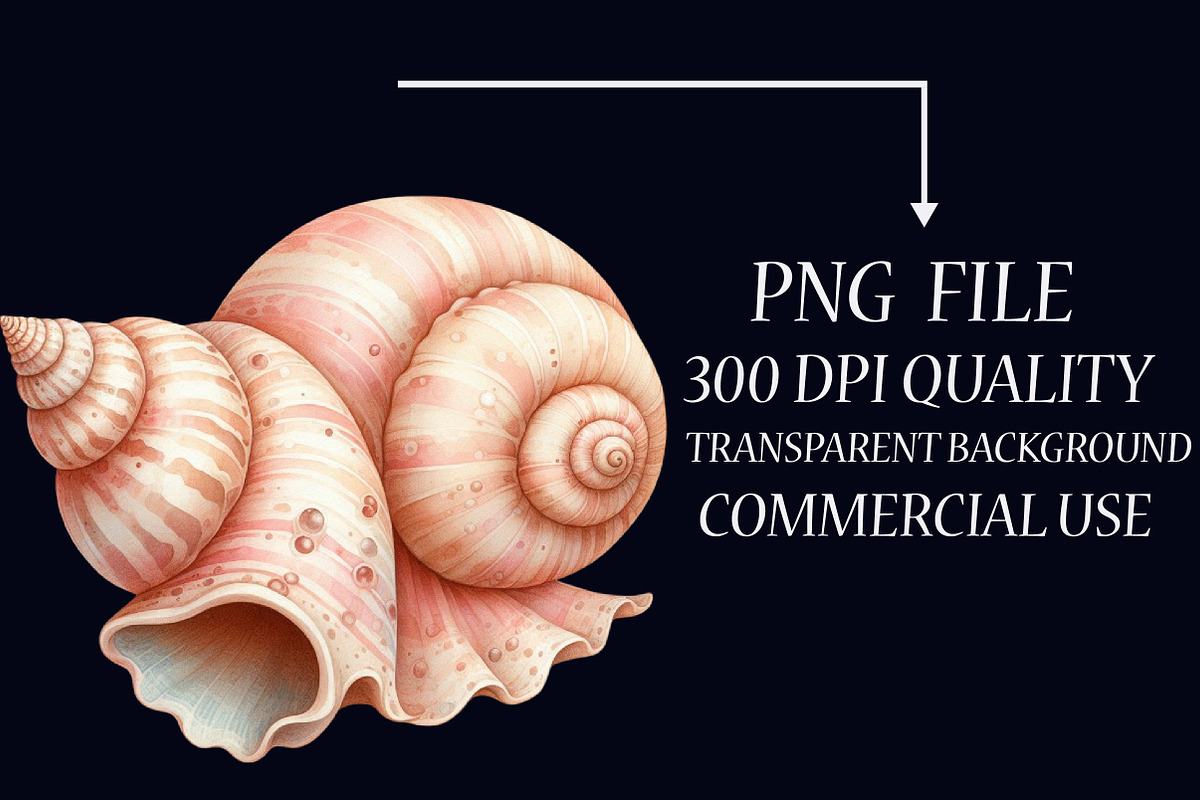 Ocean Sea Shell Sublimation Clipart, an Illustration by Libby Wishes (Photo 3 of 7)