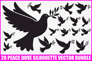 Peace Bird Silhouette Pack, an Illustration by jahid234