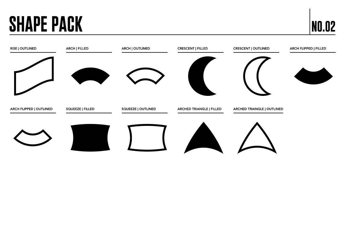 Procreate Shape Brush Pack 02, a Brush Add-On by Quiver Supply Co. (Photo 6 of 6)