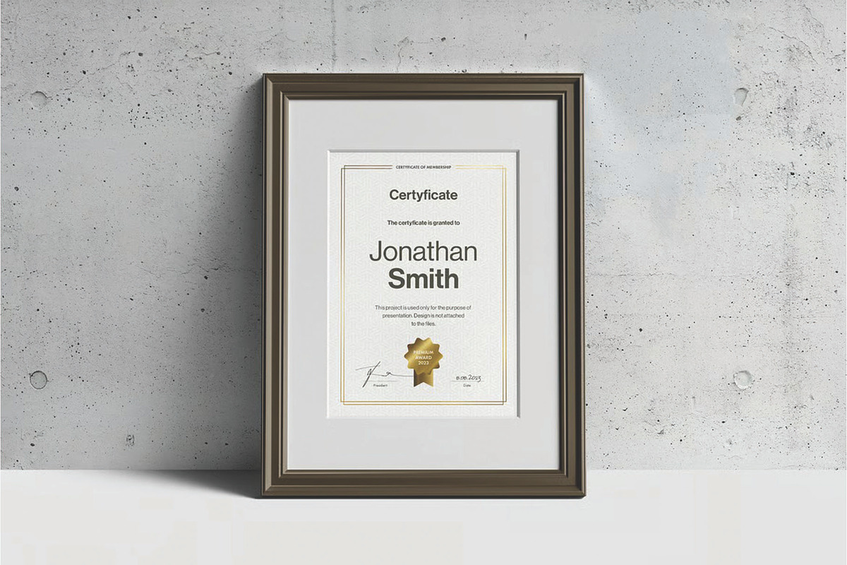 A4 Passe-partout Certificate Mockup, an Advertising Mockup by DesignRushMarket (Photo 3 of 13)