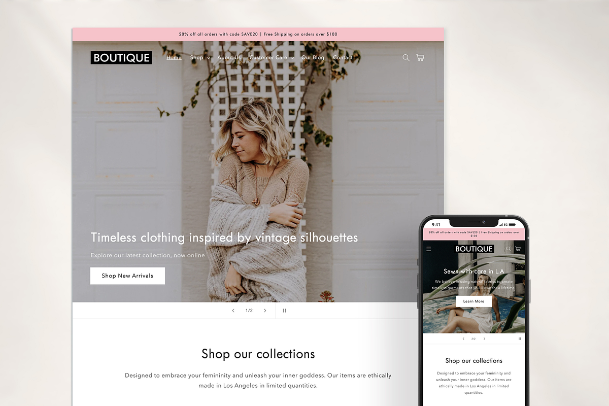 Boutique - Fashion Shopify Theme, a Templates & Theme by InspiredTheme (Photo 1 of 8)