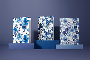 Blue On White Floral Patterns