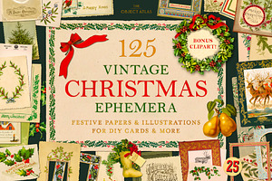 125 Vintage Christmas Ephemera