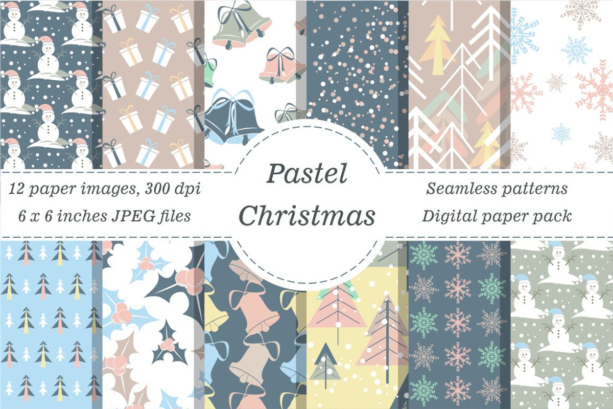 Pastel Christmas, a Pattern Graphic by ItsDianaDesign (Photo 1 of 13)