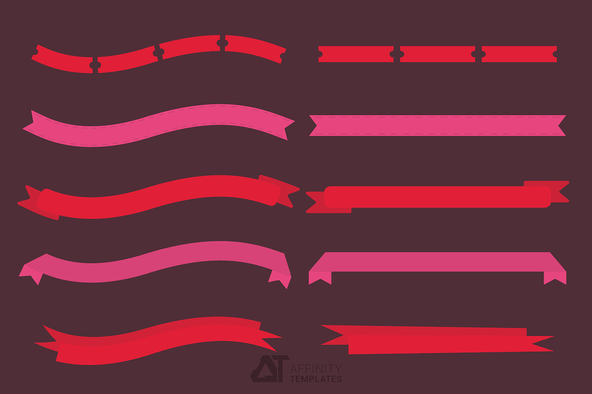 Ribbon Brush Pack for Affinity Apps, a Brush Add-On by Affinity Templates (Photo 6 of 7)