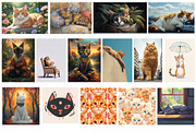 Cat Wall Art Prints Set, Cat Posters, an Animal Photo by Chipshpow Graphics (Thumbnail 6 of 7)