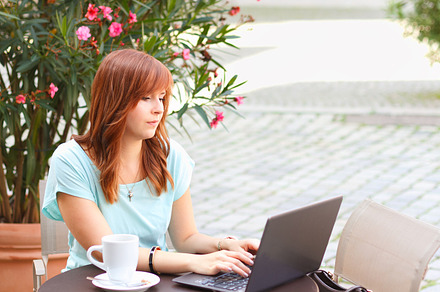 Woman sitting at the cafe with book preview 6