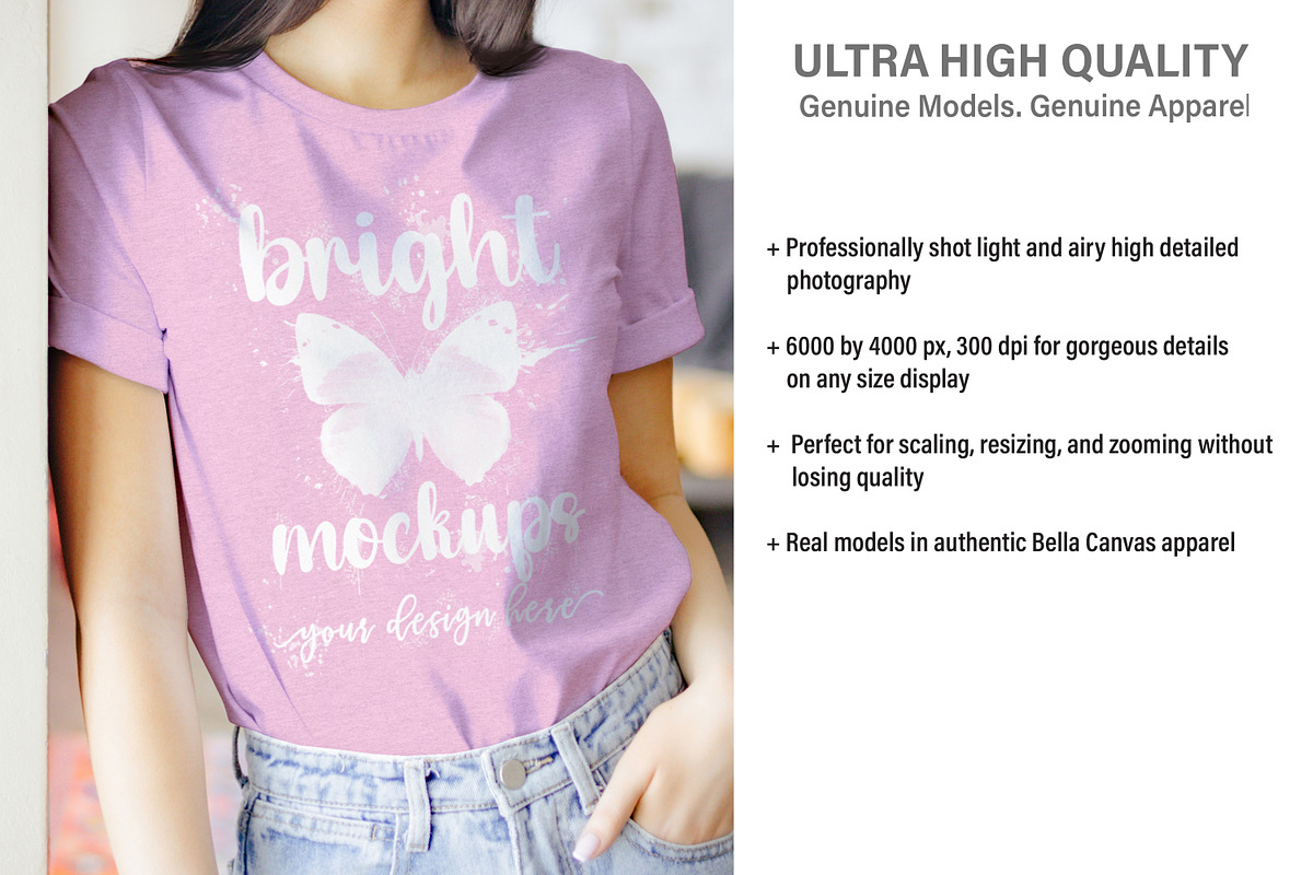 Bella Canvas 3001 T-shirt Mockup, a Print Template by BrightMockups (Photo 3 of 3)