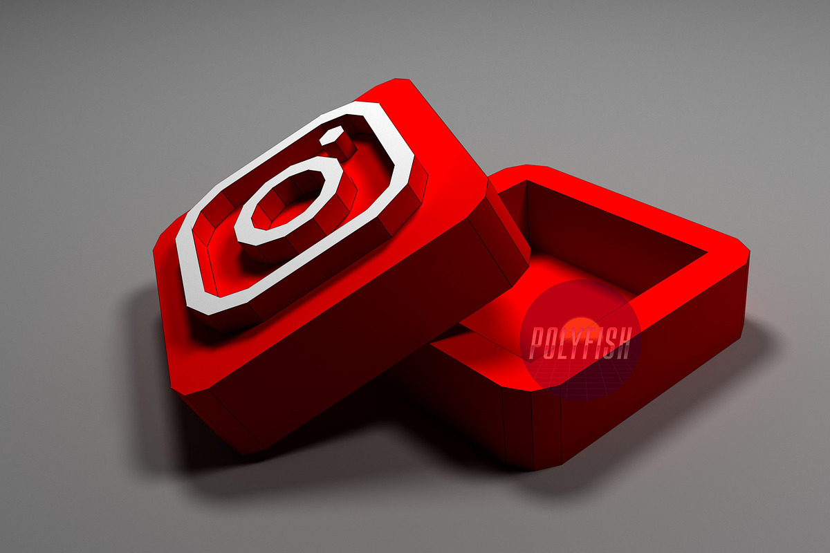 DIY Instagram Box 3D model template, a Graphic by PolyFish