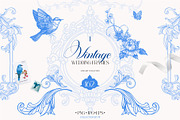Vintage Wedding Frames, a Decorative Illustration by Collection by VY (Thumbnail 1 of 11)