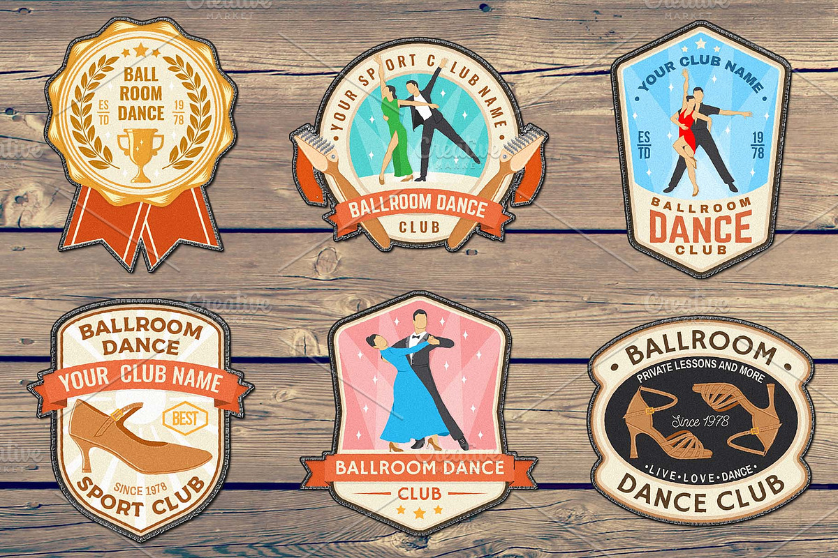 Ballroom Dance Club Patches, a Branding & Logo Template by sivVector (Photo 2 of 4)