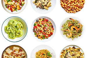 Set of prepared Italian pasta, a Food & Drink Photo by BOOCYS