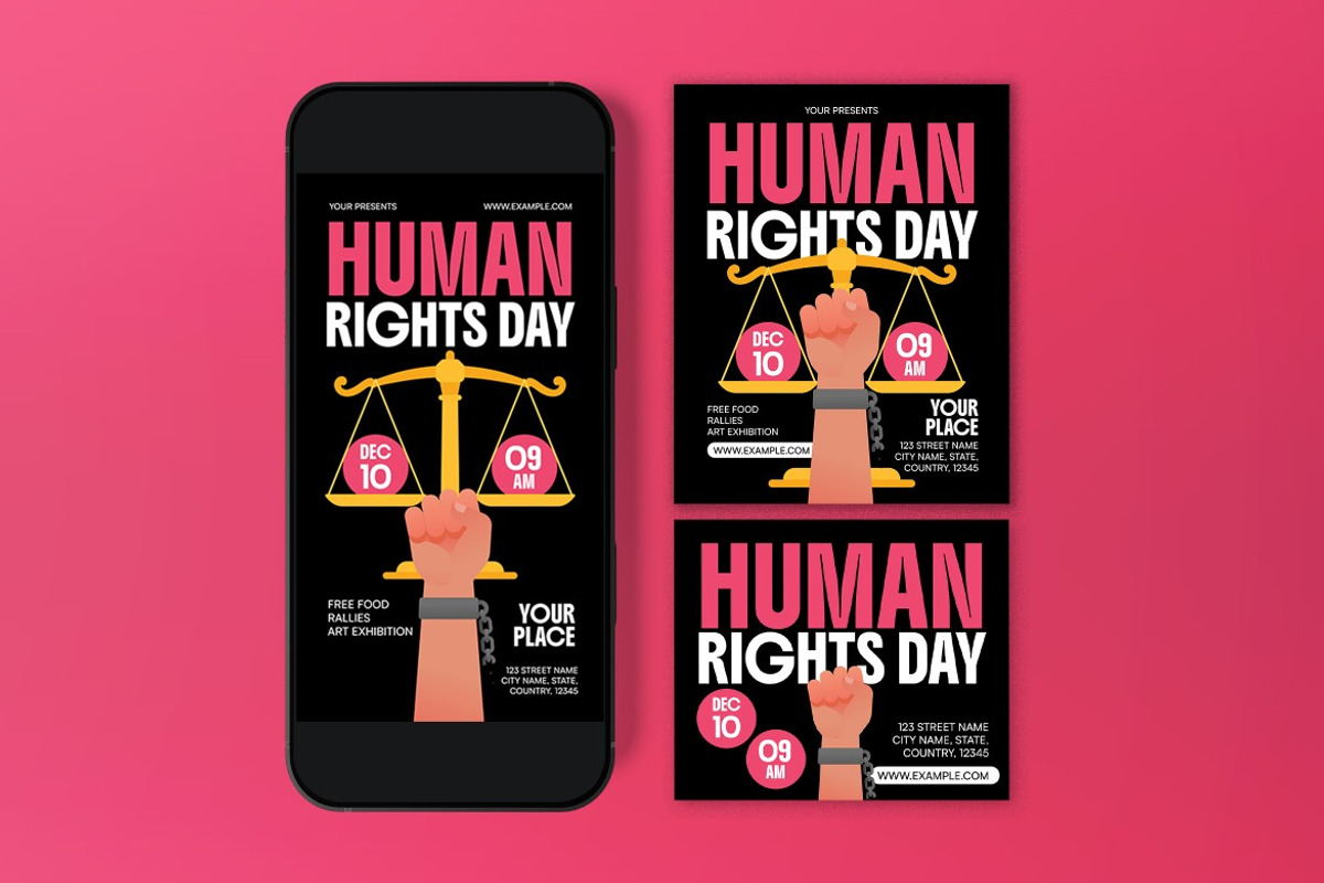 Human Rights Day Flyer, a Flyer Template by graphicook