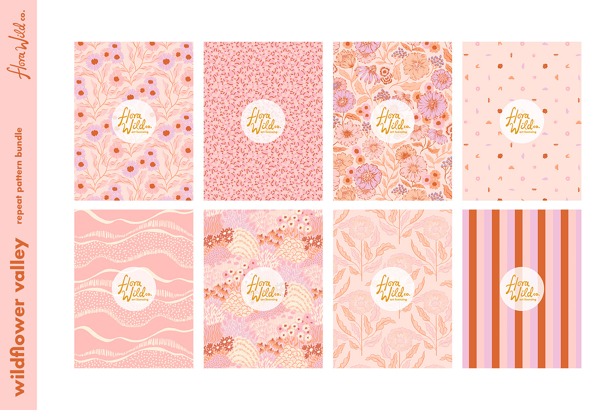 Wildflower Valley seamless patterns, a Pattern Graphic by Flora Wild Designs (Photo 7 of 7)