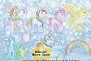 Watercolor Unicorn, an Illustration by Whimseez (Thumbnail 4 of 4)