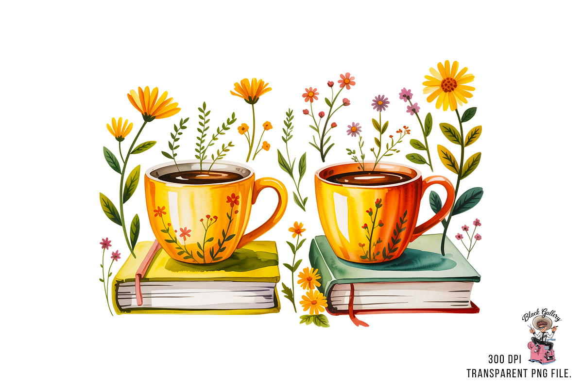 10 Books and Flowers Clipart PNG, an Illustration by Clipart Bloom (Photo 4 of 11)