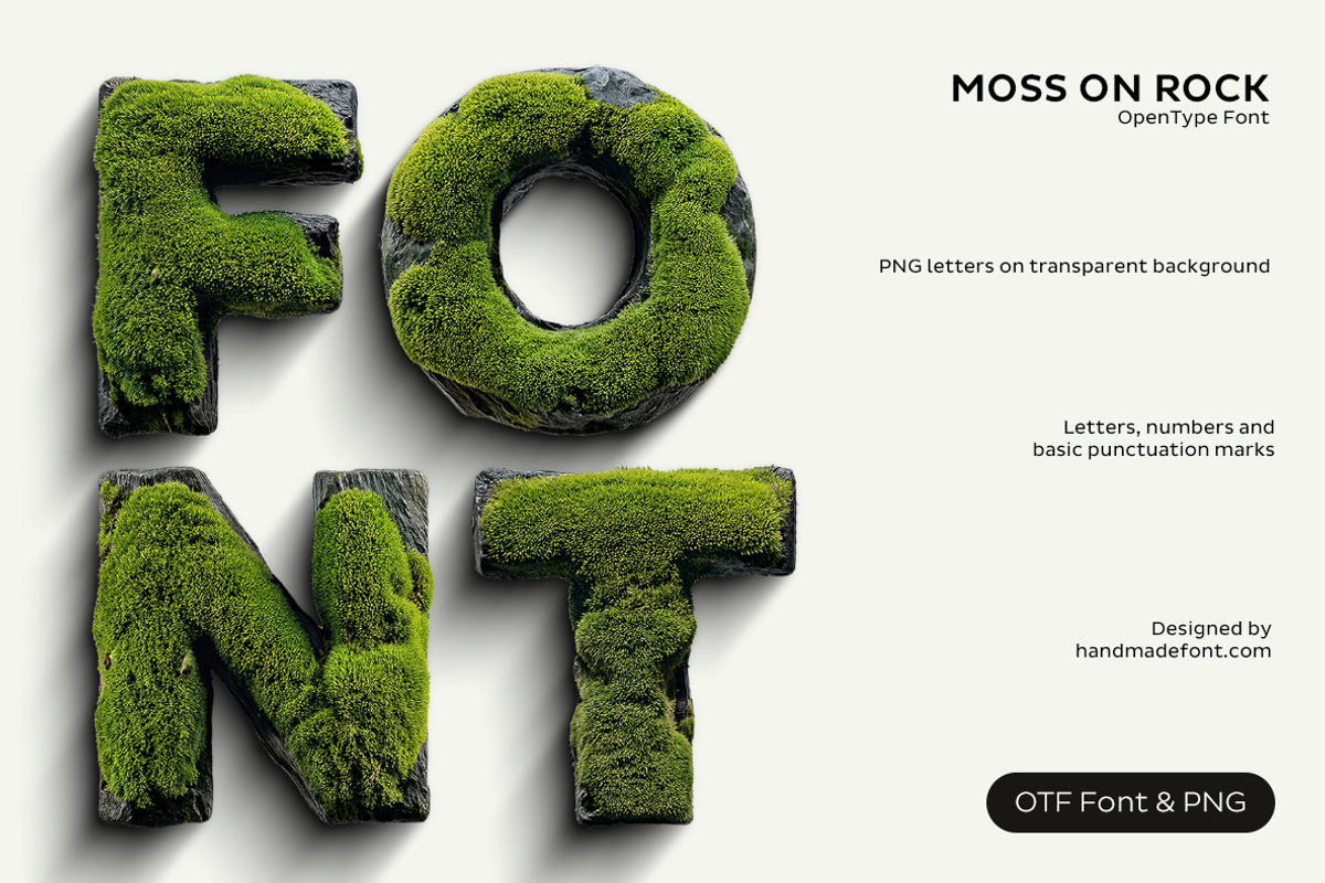 Moss on Rock Font, a Sans Serif Font by Handmadefont (Photo 1 of 16)