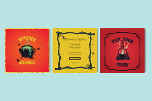 Halloween Party Invitation Post, a Social Media Template by FaraHelal