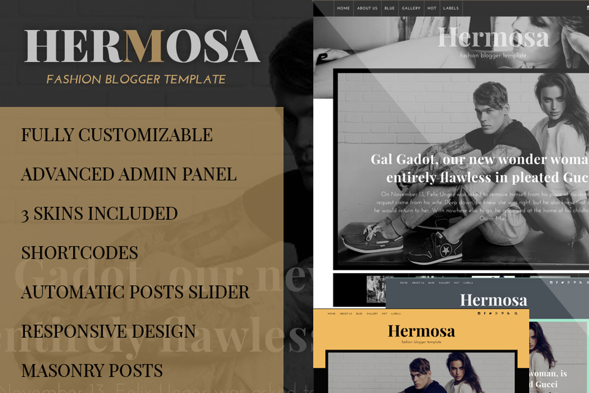 Hermosa Fashion Blogger Template, a Websites & App Template by Oleg Ribar (Photo 1 of 8)