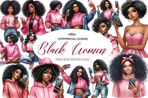 Watercolor Black Women Clip Art, an Illustration by CreationArt