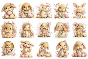 Whimsical Easter Bunny Clipart, an Illustration by OK Design (Thumbnail 3 of 6)