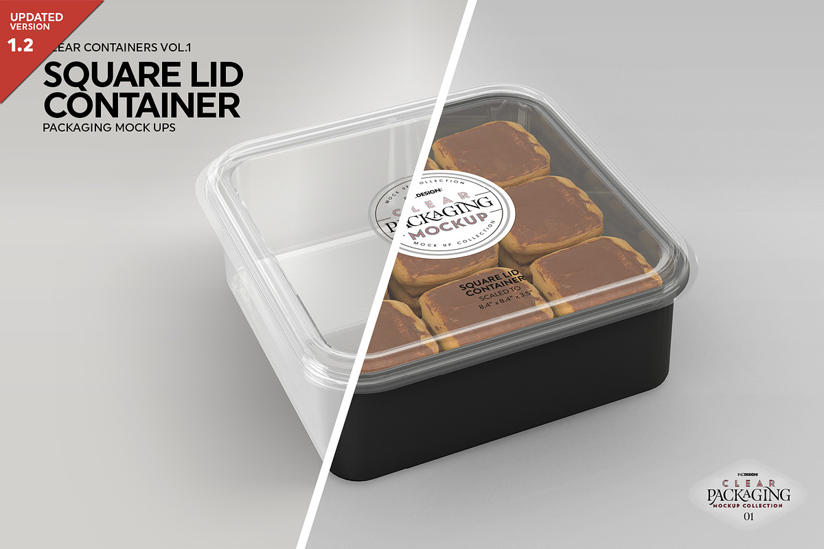 Clear Square Lid Container Mockup, a Cups & Container Mockup by INCDesign (Photo 1 of 8)