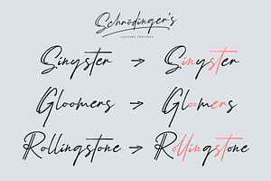 Schrdinger's Signature Font