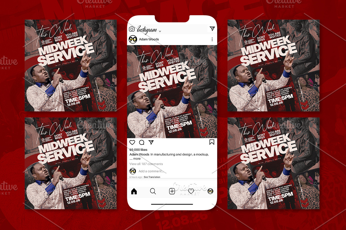 Midweek Church Flyer Template, a Social Media Template by church flyer templates (Photo 6 of 7)