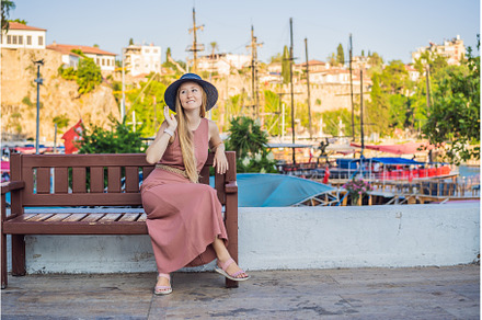 Woman tourist in Old town Kaleici in, an Architecture Photo by Elizaveta Galitskaya