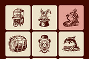Vintage Circus Illustration Set, a Sport Illustration by Creative Stall (Thumbnail 10 of 10)