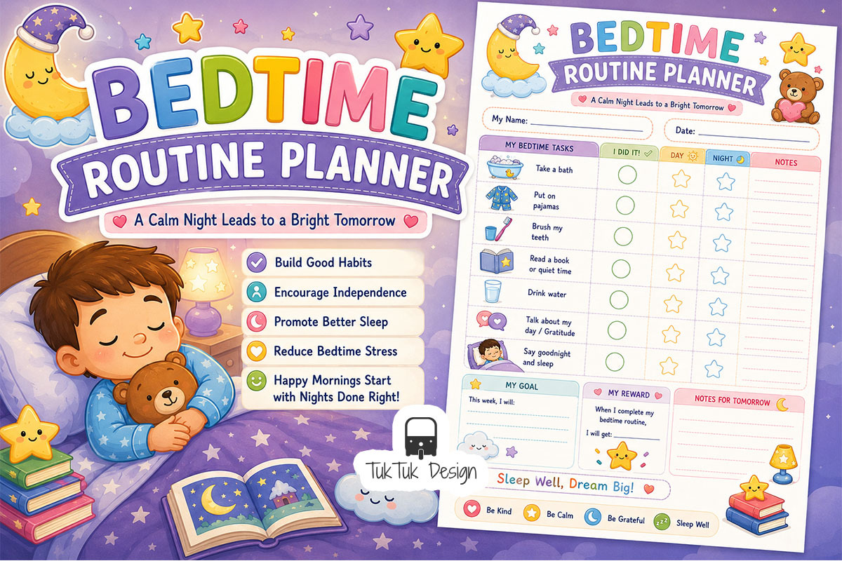 15 Kids Planners Printable Bundle, an Education Illustration by TukTuk Design (Photo 7 of 17)
