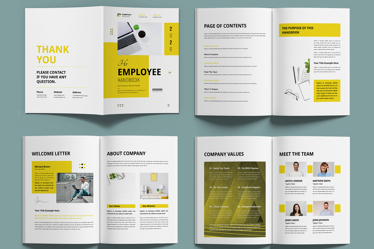 HR Employee Handbook Template Layout, a Brochure Template by MightyDesign (Photo 2 of 6)