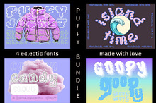Four Font Puffy Artistic Bundle
