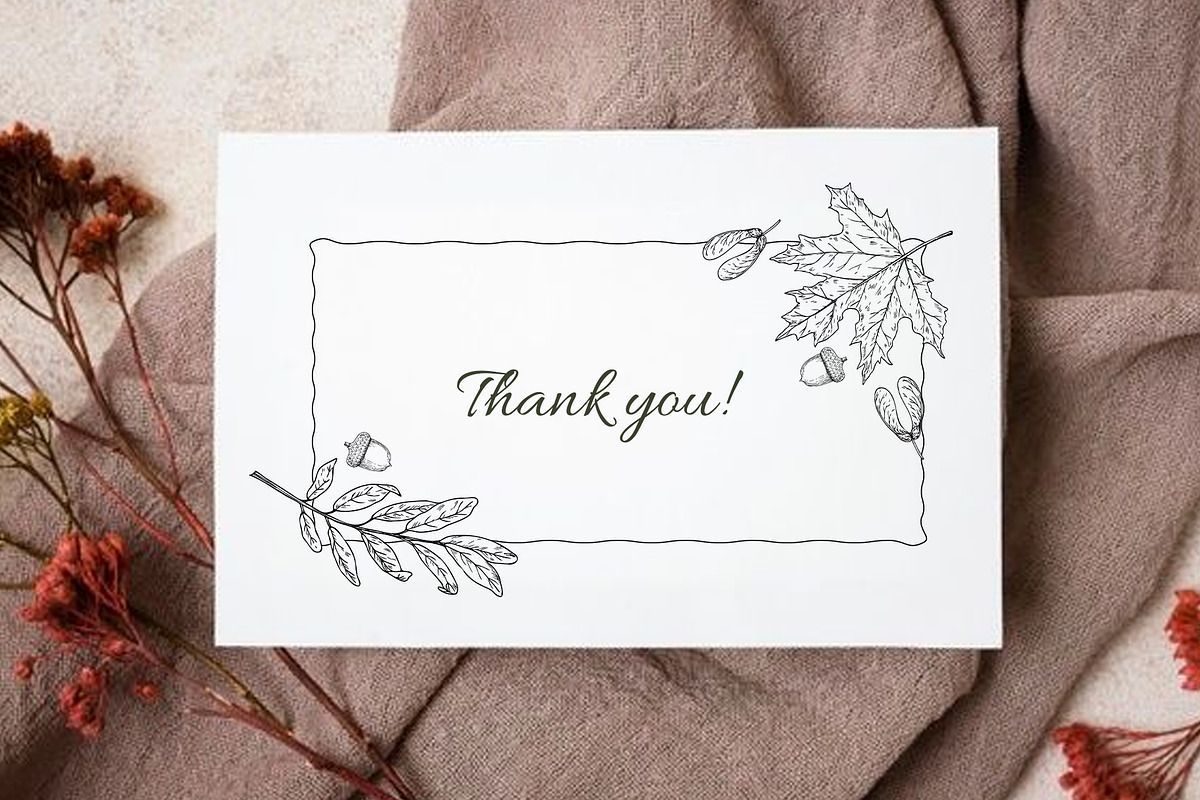 AUTUMN|Botanical line art collection, a Seasonal Illustration by Navenzeles (Photo 16 of 16)