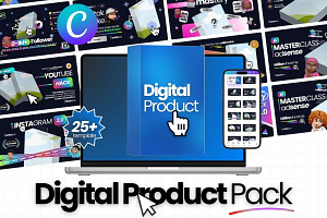 3D Digital Product Mock Up Canva