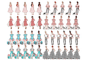 Fashion Girls Stickers Clipart