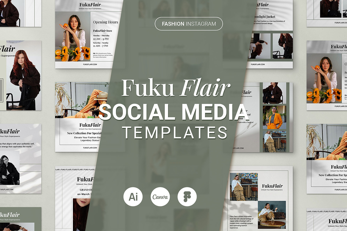 Fuku Flair | Fashion Canva Template, a Social Media Template by prajapixels (Photo 1 of 5)