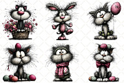 Whimsical Easter Cat Clipart, an Illustration by Black Bird Studio (Thumbnail 3 of 5)