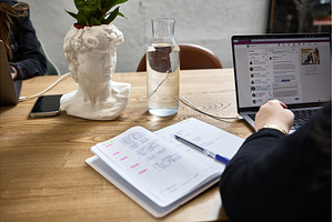 Workspace with Decorative Bust, a Technology Photo by wip3out
