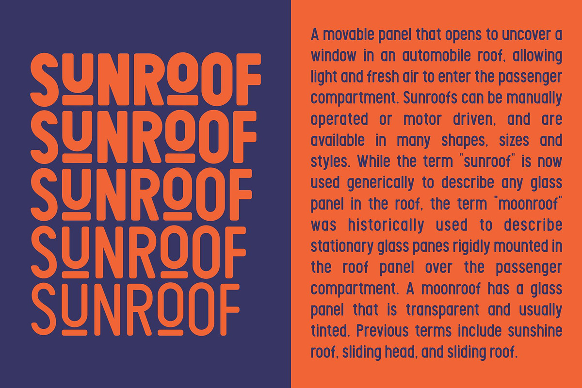 Sunroof - bold sans serif, a Sans Serif Font by takoliko (Photo 2 of 11)