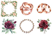Watercolor Wedding Clipart Bundle, a Seasonal Illustration by CitraGraphics (Thumbnail 3 of 7)