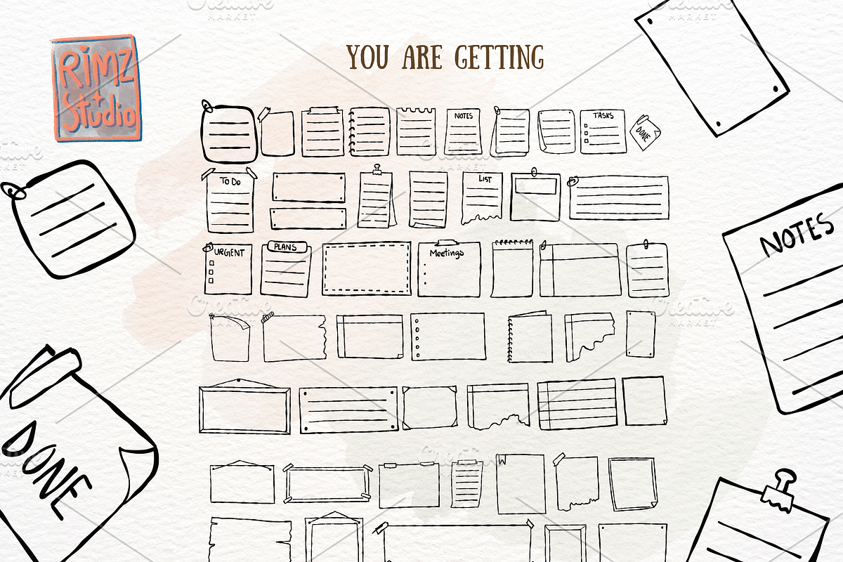 Hand-Drawn planner blank paper SVG, an Education Illustration by RimzStudio (Photo 4 of 8)