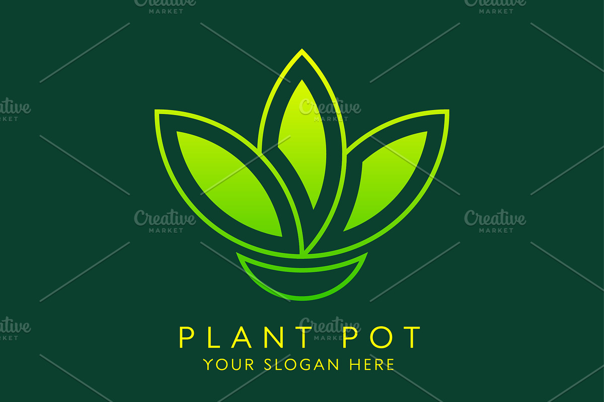 Plant Pot Logo Design Illustration, a Branding & Logo Template by Morvana Crew