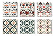 Vintage Red Folk Floral pattern, a Pattern Graphic by Canvas Craft (Thumbnail 3 of 6)