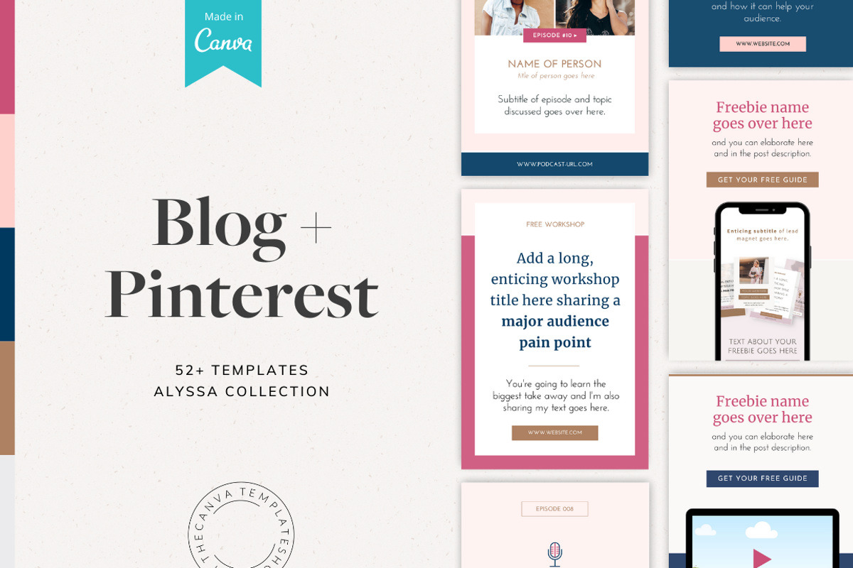 Alyssa Blog/Pinterest Canva Template, a Websites & App Template by The Canva Template Shop (Photo 1 of 7)