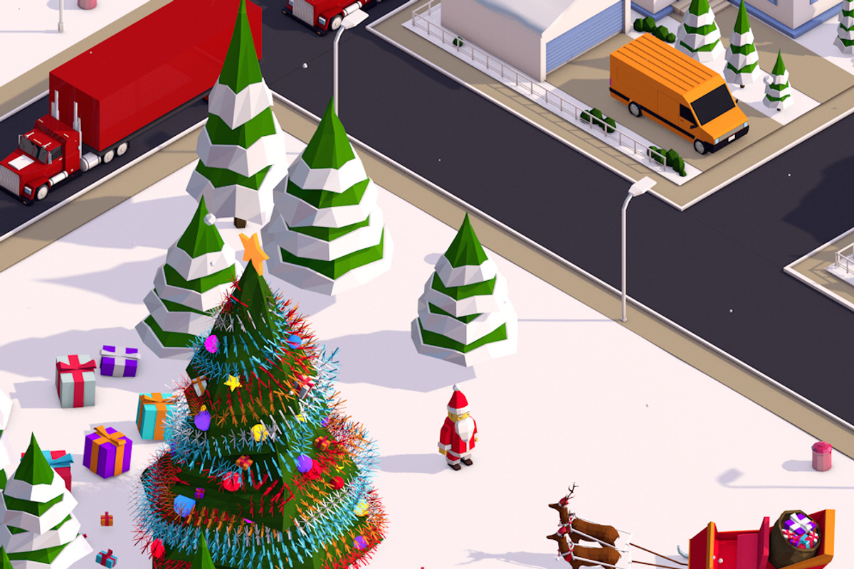 Low Poly City Winter Pack, an Environmental 3D Model by Anton Moek (Photo 3 of 9)