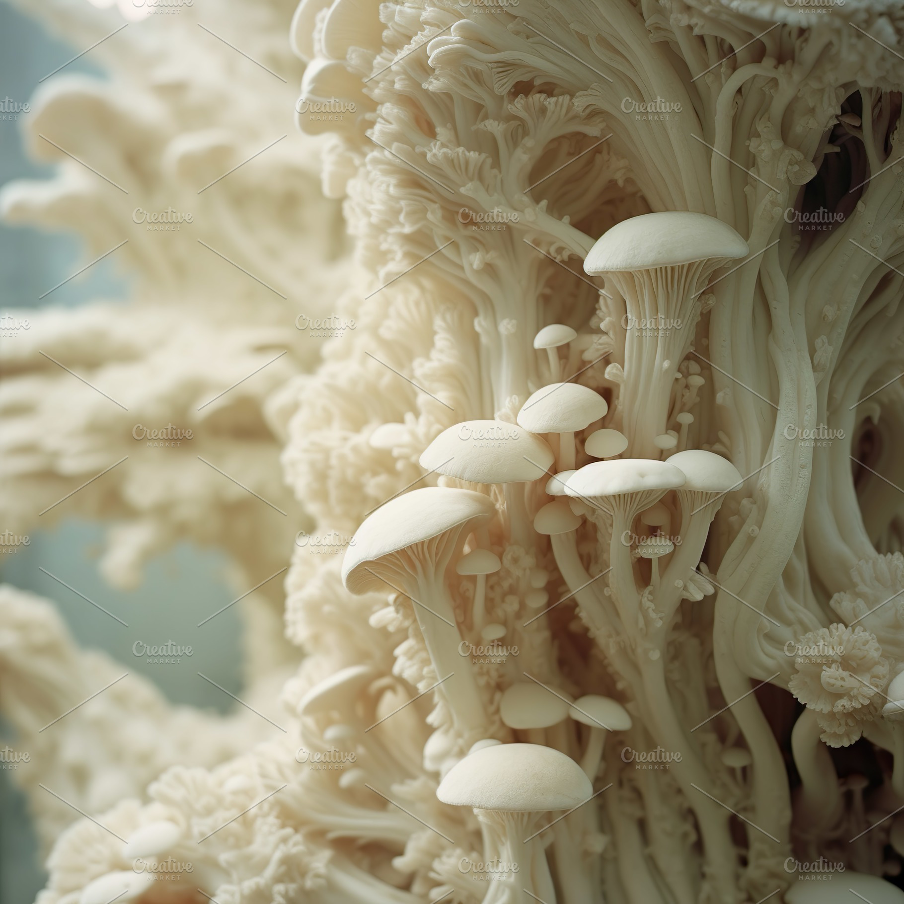 Ivory Mushroom Fantasy, a Background Photo by k.tay