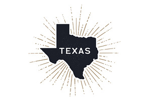 USA, Texas state. Texas map, an Illustration by Foxys Graphic