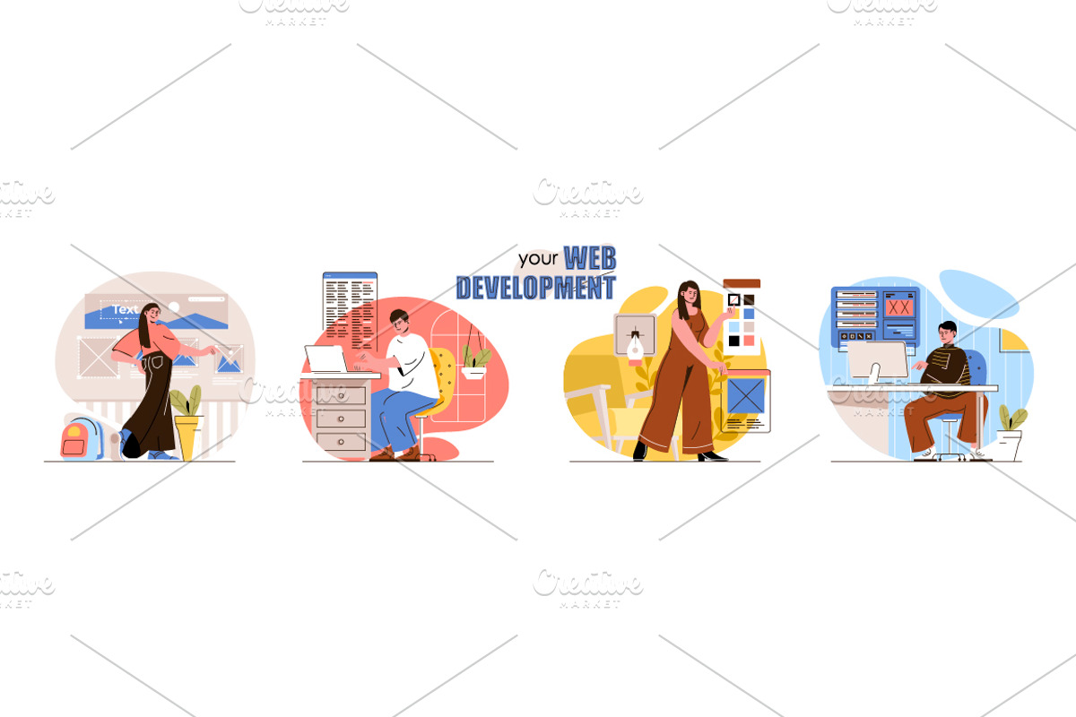 Flat Web Concept Illustrations, a Finance Illustration by alexdndz (Photo 14 of 14)