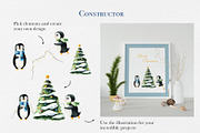 Watercolor Winter Penguin Village, an Illustration by Navenzeles (Thumbnail 4 of 11)